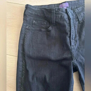 NYDJ not your daughter’s Black Dress Stretchy Sequined leggings Jeans size 4